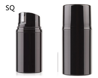 Flacon pompe airless de luxe noir mat en PP 30ml-150ml, contenant cosmétique sous vide pour sérum, crème visage, lotion pour hommes, vide, vente en gros