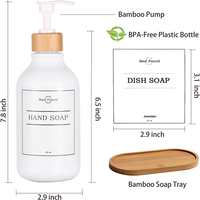 Bouteille de savon en plastique rechargeable avec pompe, 16 oz, sans BPA, distributeur de savon pour les mains, anti-fuite, réutilisable, conteneur de lotion liquide