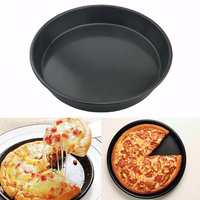 Plaque de cuisson en acier personnalisée de 12 pouces Plat profond circulaire Épaissir Moule à pizza Four de cuisine Moule à pizza en acier au carbone antiadhésif