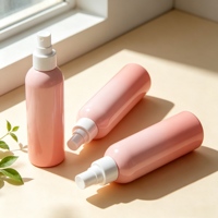 Vente en gros de flacons cylindriques en plastique PET de 200 ml, emballage cosmétique de luxe vide pour les soins de la peau, bouchon à vis avec impression à l'écran