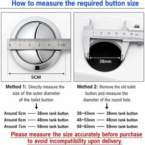 Bouton poussoir de chasse d'eau double pour réservoir Geberit et Kohler 38 mm, pièce de rechange chromée pour couvercle de réservoir - Product Image 4