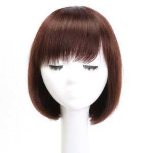 วิกผมสั้นตรงน้ำหนักเบาสำหรับ<span class=keywords><strong>ผู้หญิง</strong></span>ผมแท้มีกระดุมด้านในเรียบหวานแข็งแรงทนทาน - Product Image 1