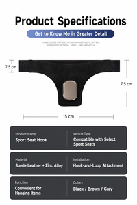 Metal Suede <b>Hook</b> Single Double Copilot <b>Hook</b> <b>Car</b> <b>Hook</b> - Product Image 3