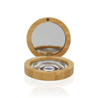 Étui à miroir compact en bambou rechargeable, emballage cosmétique écologique pour poudre, blush, illuminateur, palette de fards à paupières