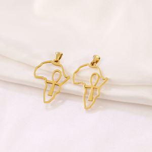 9 pièces en acier inoxydable carte africaine breloques afrique egypte Nil clé ethnique <span class=keywords><strong>antique</strong></span> Ankh vie symbole croix pendentifs pour la fabrication de bijoux - Product Image 3