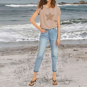 Camiseta de Lujo para Mujer, Lisa, Personalizable, Diseño Tech Pack, Algodón de Alta Densidad, Estilo Urbano, Ropa de Primera Calidad, Camiseta para Dama - Product Image 2