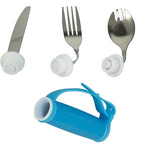 Ensemble de couverts ajustables et détachables en acier inoxydable de qualité alimentaire pour personnes âgées souffrant de crampes aux mains et pour les soins de santé - Product Image 1