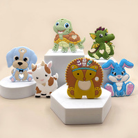 Bpa Free Soft Silicone Baby Animal Chew Teethers untuk Bayi yang Sedang Tumbuh Gigi, Teman Terbaik Bayi, dan Mainan Sensorik Bayi Semua dalam Satu.