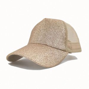 Gorras de Béisbol de Malla de Alta Calidad para Mujer con Cola de Caballo Alta, Sombreros Brillantes Rosas para Mujer al por Mayor - Product Image 4