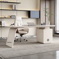 Bureau de style français en marbre blanc crème, bureau moderne pour la maison, bureau d'étude au design unique, bureau d'ordinateur Minis MN-CPT3, luxe léger