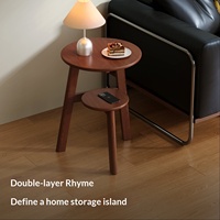 Mesa de centro multifuncional de madera maciza con almacenamiento, estilo nórdico minimalista, con superficie de madera de caucho, para sala de estar o dormitorio.