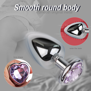 S-hande 3 pièces/ensemble S M L Plug anal en métal, plug anal Fetis, jouets sexuels anaux pour adultes, bijoux en cristal en forme de cœur, plug anal pour homme et femme - Product Image 5