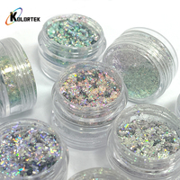 Kolortek Cristaux Aurora Nail Powder Glitter Fire Star Nail Art Cloud Holo Flakes Chrome Powder Nail Sequins