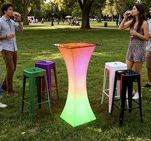 Ensemble modulaire LED en plastique pour boîte de nuit Mobilier de comptoir de bar portable lumineux et lumineux - Product Image 1
