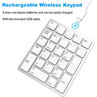 Clavier numérique USB JOMAA 2,4 GHz, mini clavier numérique portable, fonctionnement capacitif, clavier plug and play pour Mac, ordinateur portable, bureau