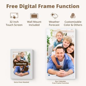 Tableau de planification familiale Insovision avec écran tactile intelligent, prévisions météo en temps réel, calendrier numérique LCD - Product Image 4