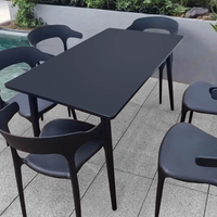 Table et chaises de jardin modernes, imperméables, en acier inoxydable, confortables et pliables - Ensemble de 4 pièces