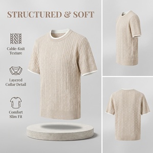 Maglione Vintage da <span class=keywords><strong>Donna</strong></span> a Due Pezzi, Semplice, Bicolore, a Maniche Corte, Casual, in <span class=keywords><strong>Maglia</strong></span>, Spandex/Cotone, Girocollo, Spessore Standard - Product Image 4