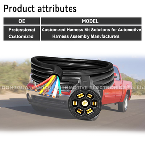 7-poliger gerader Anhänger kabelbaum mit automatischem 7-poligem Stecker und gerader, leichter PTFE-Isolierung - Product Image 3