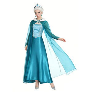 Robe de princesse Elsa avec cape, costume d'Halloween pour femme, robe de cosplay Frozen, tailles S à 4XL - Product Image 3