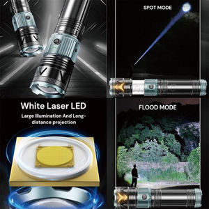 ไฟฉายยุทธวิธีแบบชาร์จไฟได้ความสว่างสูงไฟฉายอลูมิเนียมอัลลอยด์ไฟฉายและไฟฉายไฟฉายป้องกันตนเอง - Product Image 5