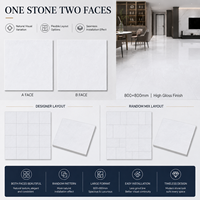 Vente flash : carreaux de sol et de mur en porcelaine 800x800 mm, effet marbre blanc, finition polie, intérieur moderne pour appartement