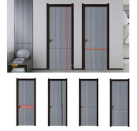 Porte de chambre en bois massif naturel, moderne, durable, insonorisée et étanche, vente en gros