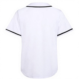 Camiseta de Béisbol Unisex de Manga Corta con Cierre de Cordón, Blanca, de Poliéster Sólido, Corte Regular, Ropa Deportiva para Adultos, Nombre del Jugador, UPF 50 - Product Image 2