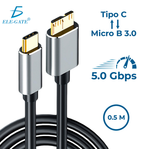 Cable ELE-GATE Tipo C a Micro B 3.0 de 0.5 M con Conectores Chapados en Oro, Transferencia de Datos de 5 Gbps - Product Image 2