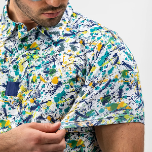 <span class=keywords><strong>T</strong></span>-shirt de golf personnalisé en polyester et élasthanne avec logo imprimé, design de marque, séchage rapide, polos de golf pour hommes de haute qualité - Product Image 5