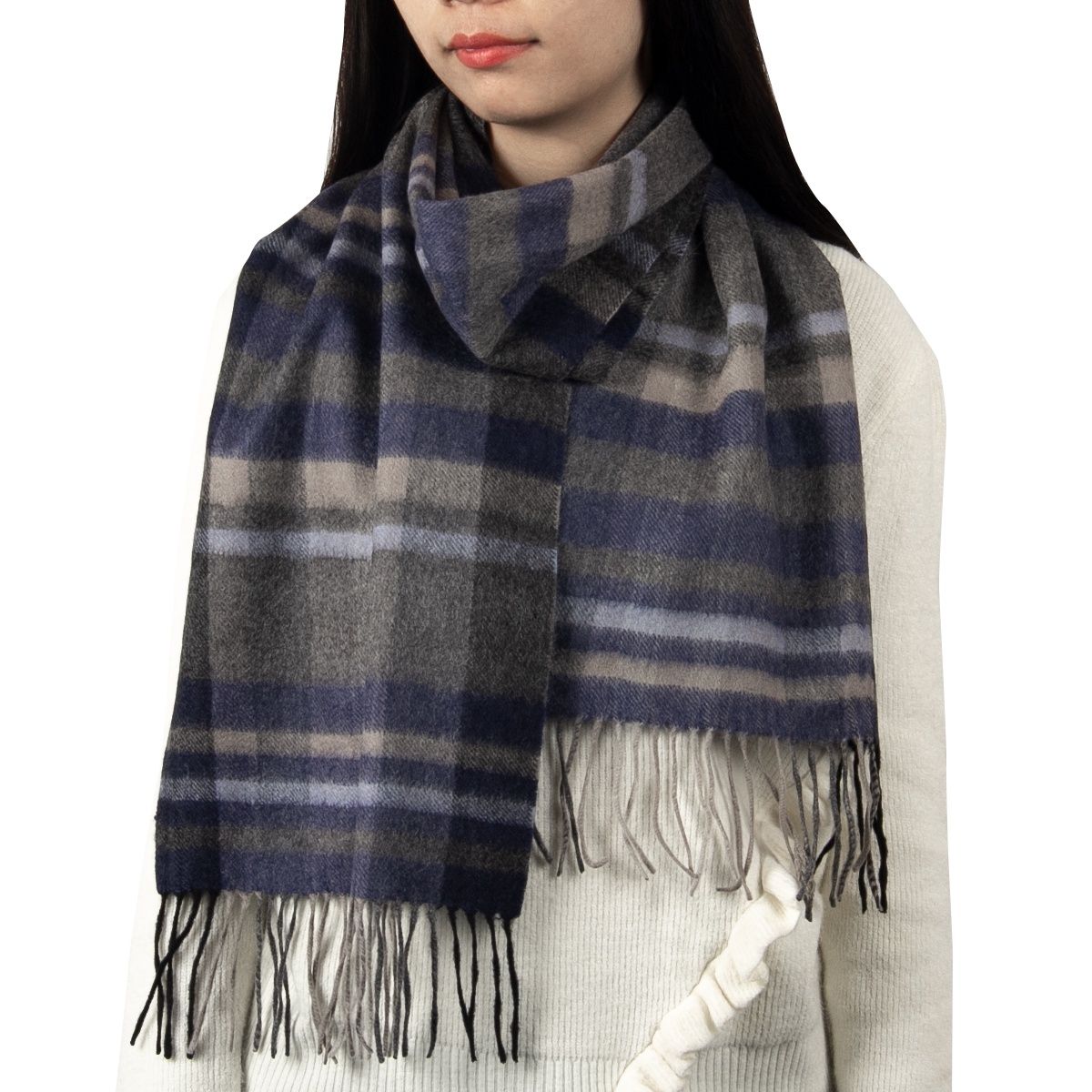 Luxury Hot Sale Thick Stripe Wool Scarf Shawl Ladies Cashmere Scarf Pashmina