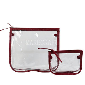 Transparent PVC Fashion Handbag Organizer 2-Piece Zipper <b>Storage</b> Set with Handle for Travel Tote Bag Made in China - Product Image 2