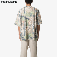 T-shirt Homme 100% Coton Personnalisé Camouflage Real Tree Coupe Oversize Lavé Tricoté Épais Écologique Anti-boulochage Respirant