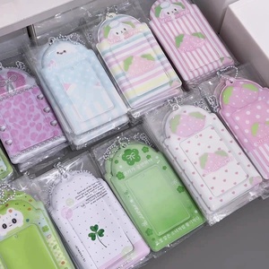 Porta Tarjetas con Diseño de Alas y Notas Rosadas, Mini Porta Tarjetas con Rejilla, Porta Fotos de 3 Pulgadas con Diseño de Fresa, Cubierta para Fotos DIY Estilo INS - Product Image 2