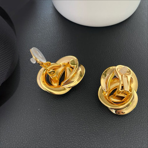 Nuevas Joyas y Accesorios de Estilo Oficina, Pendientes de Clip con Diseño Geométrico Circular y Espiral Calado, para Regalos de Fiesta para Mujeres - Product Image 4