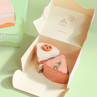 Boîte d'emballage en papier écologique avec impression personnalisée Donut Dessert Puff Boîte d'emballage en papier Boulangerie Sushi Gâteau mochi