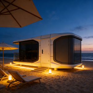 Capsule spatiale Tiny House carrée préfabriquée, maison capsule pour machines à laver - Product Image 1