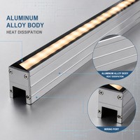 Projecteur LED linéaire encastré à indice de restitution des couleurs élevé 18W 36W IP67 avec gradation DMX512 DALI pour entrées de communautés