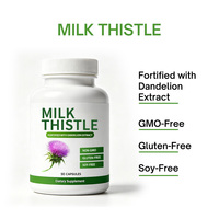 Suplemen Kapsul Milk Thistle OEM Silymarin Marianum Akar Dandelion Pendukung Kesehatan Hati Antioksidan Pendukung Detoksifikasi Imunitas