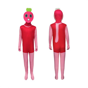 Costume de cosplay Dandy's World pour enfants, combinaison unisexe rouge avec masque et haut vert - Product Image 1