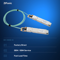 Kabel Optik Aktif ZIFonic 800G OSFP AOC 850nm Multimode 8x100G PAM4 Panjang Kustom Garansi 3 Tahun untuk Rak Pusat Data