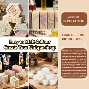 Base de savon à faire fondre à l'<span class=keywords><strong>avoine</strong></span> 10lb, infusée aux huiles <span class=keywords><strong>d</strong></span>'olive et de coco biologiques, pour soins doux de la peau, matière première artisanale DIY, base de savon à l'<span class=keywords><strong>avoine</strong></span> - Product Image 2