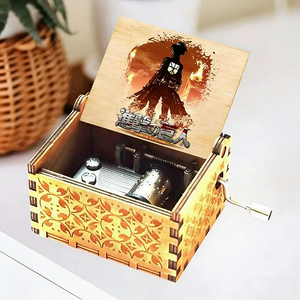 9 Designs Japanese Anime Hand Crank Music <b>Boxes</b> Mikasa Ackerman Laser Engraved Wooden Music Box Desktop Decor - Product Image 5