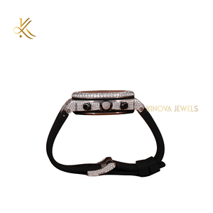 Everyday Moissanite Diamond <b>Watch</b> With Reliable Quartz Movement And Iced Bezel Built For Comfort Precision And Sophistication - Product Image 6