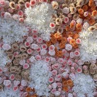 Dinding Bunga Pernikahan Mawar Merah Muda dan Putih, Dinding Latar Belakang Bunga Buatan, Dinding Latar Belakang Bunga Sutra 3D untuk Pernikahan