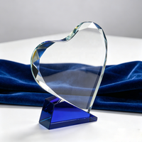 Personnalisé Amour Médaille Coupe Haute Gravure Coeur Grade Verre Plaque Coeur En Forme De Prix Cristal Trophée Verre Prix