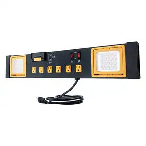 OSWELL Listado Torneiras de Mesa com LED Trabalho Luz 6 Tomadas w/ Dual USB Portas de Carregamento 125V/15A Tomada Tira Do Poder