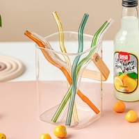Großhandel Hochwertiger Borosilikat-Glasstrohhalm mit Wellenmuster für Getränke, Milch, Cocktails und Restaurantgebrauch