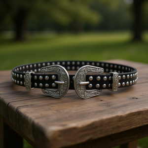 Cinturón metálico Angelina con hebilla de doble punta, 2,5 cm x 100 cm, estilo occidental, accesorio de moda para mujeres y hombres - Product Image 2