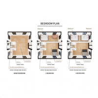 Maison Modulaire Préfabriquée de Luxe en Conteneur Mobile 2-3 Chambres 40 pieds Extensible Portable avec Applications pour Supermarché et Salon